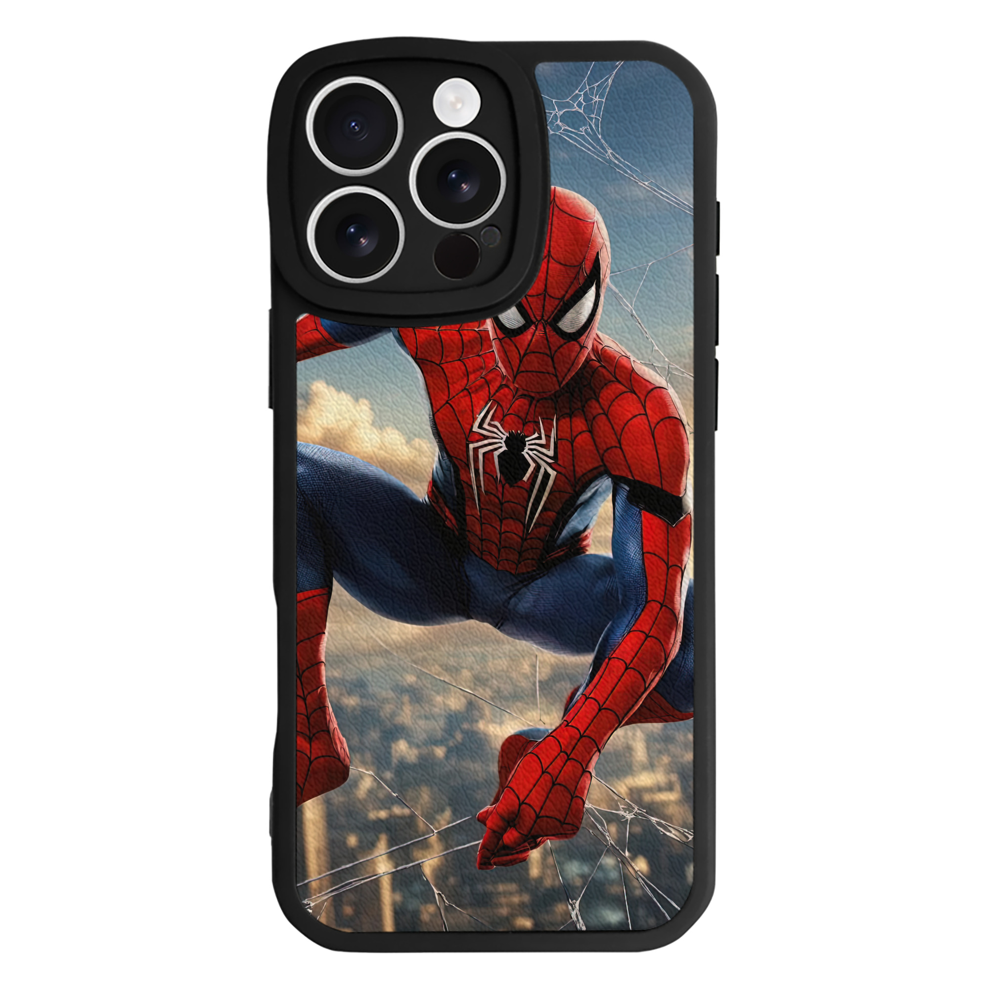 Spider Man スパイダーマン 【iPhone 16シリーズ対応】シリコンスマホケース（レザー調） 材質：シリコン